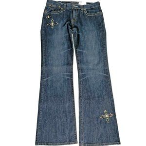 PETROL Amber SS size 9 Bling Flower Flare 30x32 Light Distressing See Photos